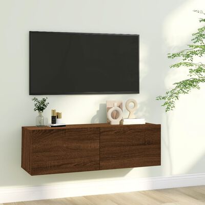 vidaXL Tv-wandmeubel 100x30x30 cm bewerkt hout bruin eikenkleur