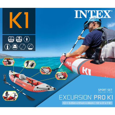 Intex Kajak opblaasbaar Excursion Pro K1 305x91x46 cm