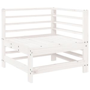 vidaXL Tuinhoekbank massief grenenhout wit