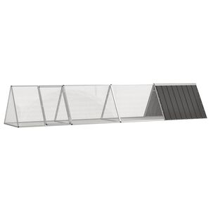 vidaXL Konijnenhok 403,5x80,5x71 cm gegalvaniseerd staal antraciet