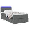 vidaXL Opbergbed met LED met matras Donkergrijs 90 x 190 cm Stof