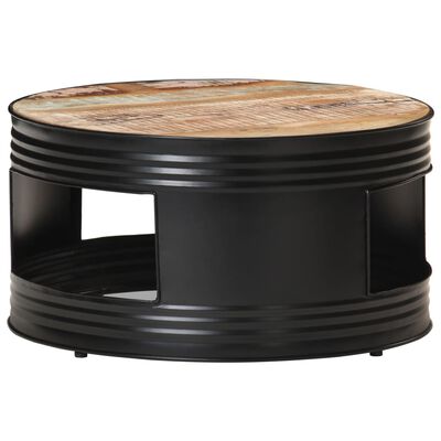 vidaXL Salontafel 68x68x36 cm massief gerecycled hout zwart