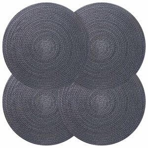 vidaXL Jute placematten 4 st Donkergrijs 100% Tossa Jute