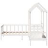 vidaXL Kinderbed met bank en huisje massief grenenhout wit 90x190 cm
