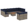 vidaXL 13-delige Loungeset met kussens poly rattan grijs