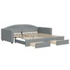 vidaXL Slaapbank onderschuifbed en lades 100x200 cm stof lichtgrijs