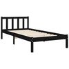 vidaXL Bedframe met hoofdbord massief hout zwart