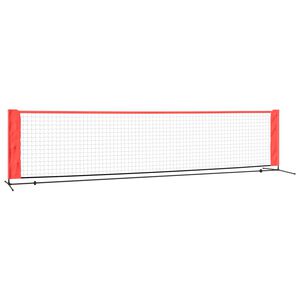 vidaXL Tennisnet 400x100x87 cm polyester zwart en rood