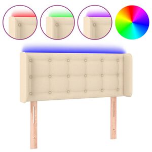 vidaXL Hoofdbord LED 83x16x78/88 cm stof cr&egrave;mekleurig