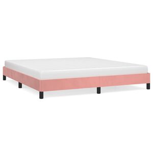 vidaXL Bedframe fluweel roze 160x200 cm