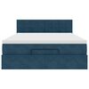 vidaXL Ottoman bed met matras en LED's 140x200cm fluweel donkerblauw