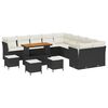 vidaXL Tuin Sofa Set met kussen 14 pcs Zwart en Cr&egrave;me poly rattan