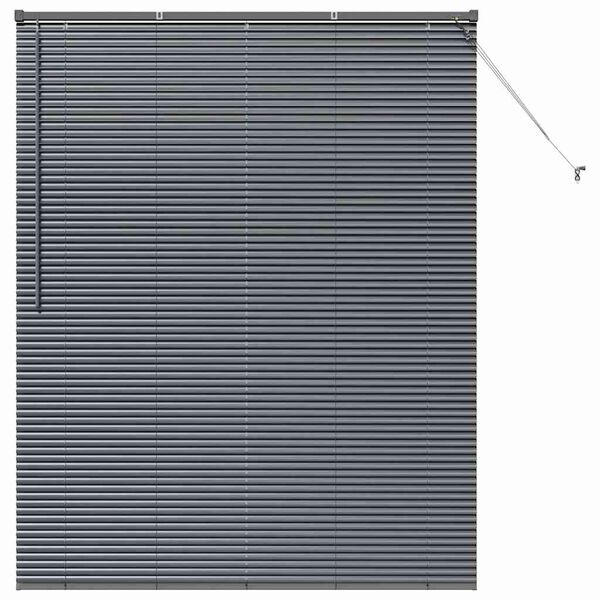 vidaXL Raamblind met gordijnen Donkergrijs Aluminium