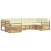 vidaXL Buiten bankenset 6 pcs Wit en cr&egrave;mekleurig Massief Acaciahout