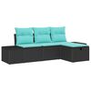 vidaXL Bankstel 4 st poly rattan