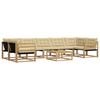 vidaXL Buiten bankenset 8 st 7-zits Wit en Beige