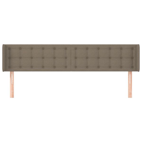 vidaXL Hoofdbord met randen 183x16x78/88 cm stof taupe