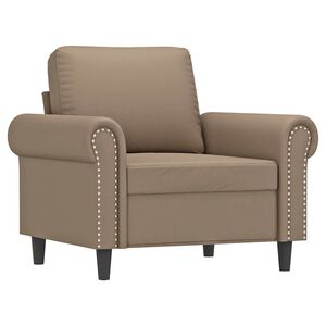 vidaXL Fauteuil 60 cm kunstleer cappuccinokleurig