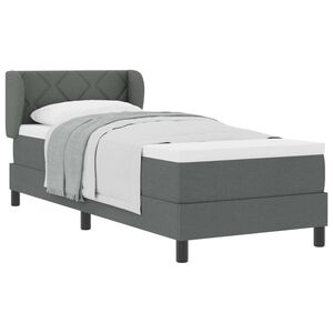 vidaXL Boxspringbed met hoofdeinde Donkergrijs 80 x 200 cm Stof