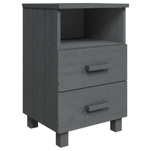vidaXL Nachtkastje HAMAR 40x35x62 cm massief grenenhout donkergrijs