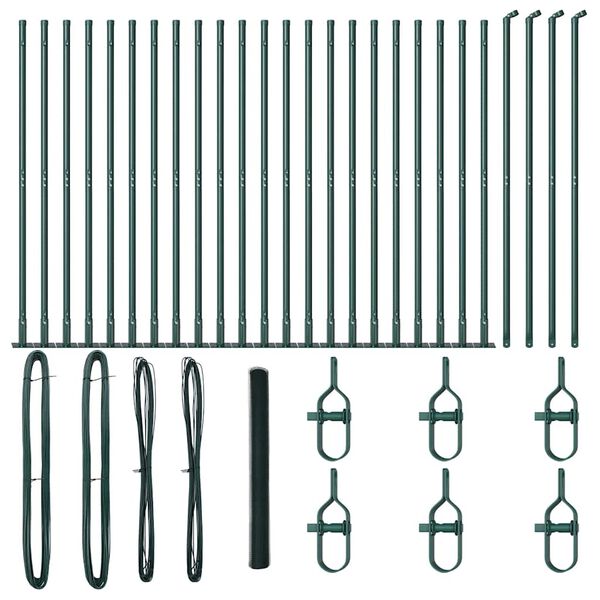 vidaXL Afrasteringspaal Groen 50 x 1,4 m (25 mm gaas) Staal en PVC