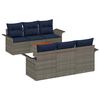 vidaXL Tuinbankenset 7 st 6-Aantal zitplaatsen Grijs en Marineblauw