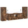 vidaXL Badkamermeubelset 5 st Gerookt eiken 33 x 34,5 x 100 cm