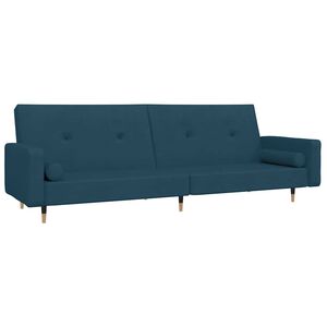 vidaXL Slaapbank 2-zits met 2 kussens fluweel blauw