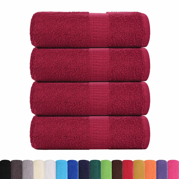 vidaXL Washandjes FROGN 4 st 30x30 cm 360 g/m&sup2; bordeaux