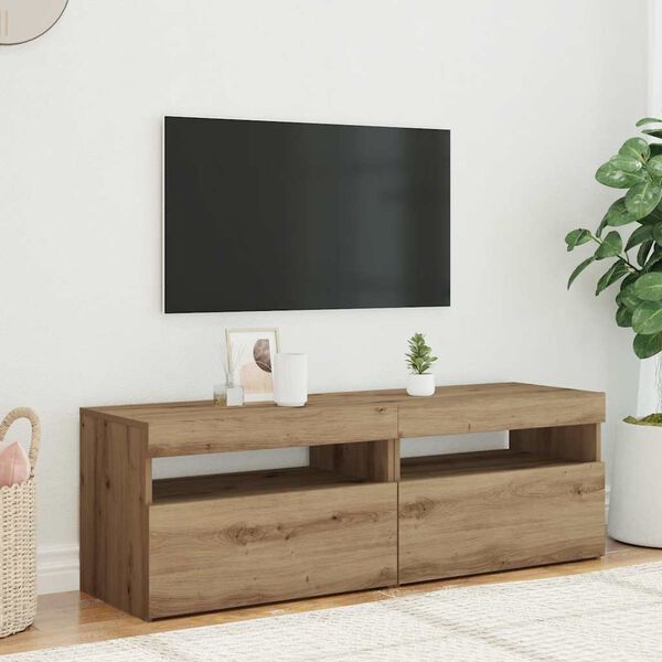 vidaXL Tv-meubels met LED 2 st bewerkt hout artisanaal eiken