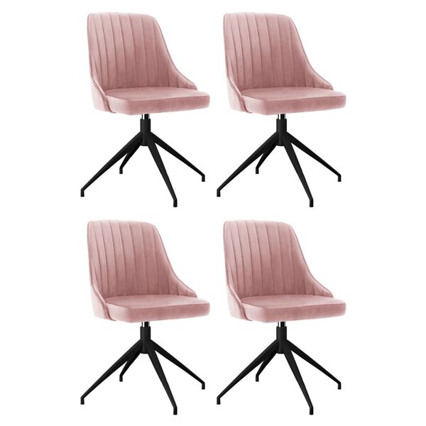 vidaXL Eetkamerstoelen 4 st fluweel roze