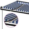vidaXL Luifel automatisch met LED en windsensor 400x300cm blauw en wit