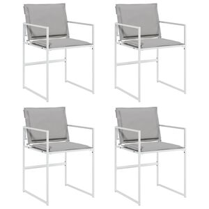 vidaXL Tuinstoelen 4 st met kussens staal en textileen wit