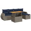 vidaXL 6-delige Loungeset met kussens poly rattan acacia zwart