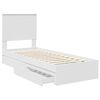 vidaXL Opslag bed met hoofdeinde met lade Wit 75 x 190 cm Bewerkt hout