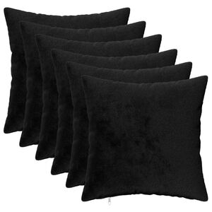 vidaXL Kussensloop 6 pcs HEERLEN Zwart 30 x 30 cm Flanel