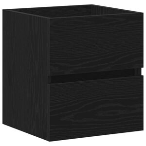 vidaXL Badkamerwastafelkast Zwart Eiken 41x38,5x45 cm Bewerkt Hout
