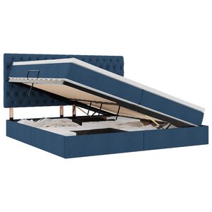 vidaXL Opslag bed met matras met matras Blauw 200 x 200 cm Polyester