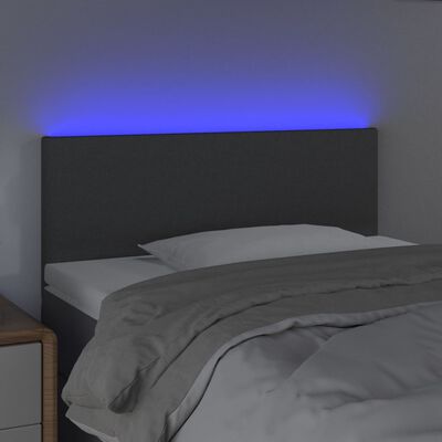 vidaXL Hoofdbord LED 80x5x78/88 cm stof donkergrijs