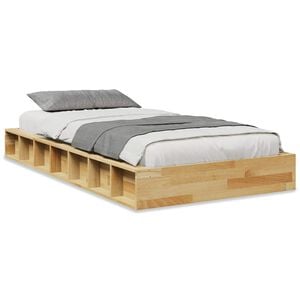 vidaXL Bedframe zonder matras 80x200 cm massief hout eiken