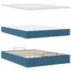 vidaXL Ottoman bed met matras en LED's 140x190cm fluweel donkerblauw