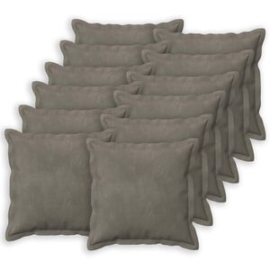 vidaXL Kussensloop 12 st HOUTEN Lichtgrijs 40 x 40 cm Fluweel