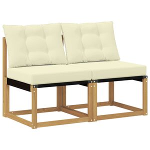 vidaXL 2 Stuk Buiten Midden Sofa Massief acaciahout en Textilene Stof