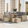 vidaXL Tuinbankenset 8 pcs Beige poly rattan