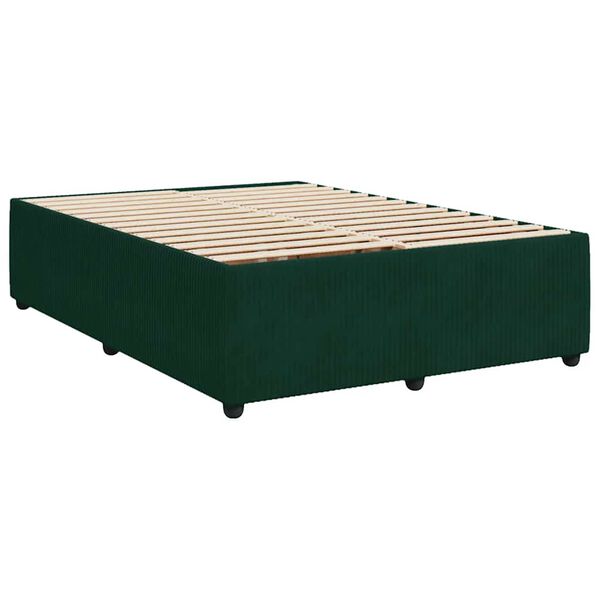 vidaXL Bedframe zonder matras 160x200 cm fluweel donkergroen