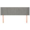 vidaXL Hoofdbord met randen 147x16x78/88 cm fluweel lichtgrijs
