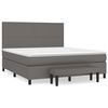 vidaXL Boxspring met matras kunstleer grijs 180x200 cm