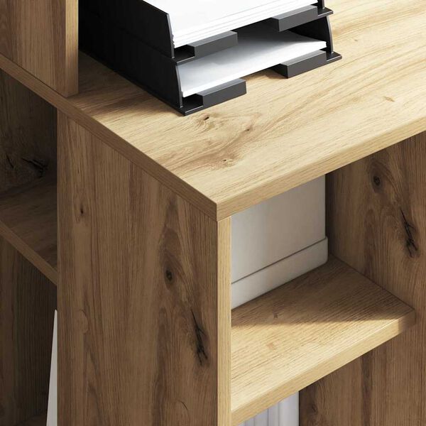 vidaXL Bureau met plank Artisan Eiken 90 x 48 x 101,5 cm Bewerkt hout