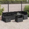 vidaXL Tuin Sofa Set met kussen met opslag 8 pcs Zwart Poly riet