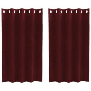 vidaXL Verduisterende gordijnen 2 st Wijnrood 140 x 140 cm fluweel